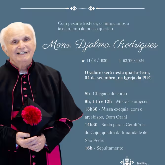 Nota sobre o falecimento do Pe. Djalma