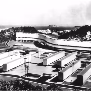 Maquete do projeto original de Affonso Eduardo Reidy para o Conjunto Residencial Marquês de São Vicente. Publicado na revista Arquitextos, ano 04, set. 2003.